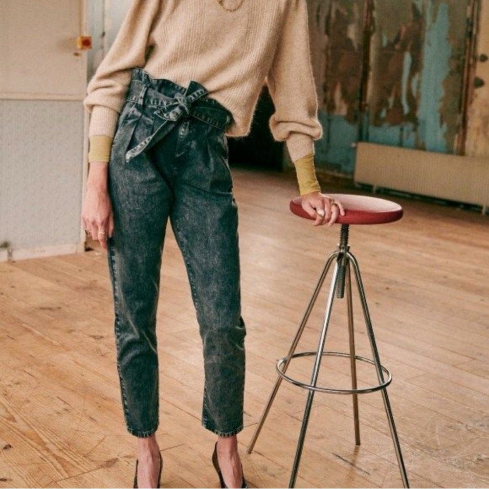 Sezane Austin Trouser in Washed Black size 40 NWT